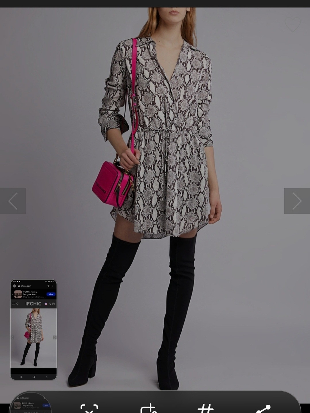 A.L.C. Snake-Print Mini Dress in Brown and White
